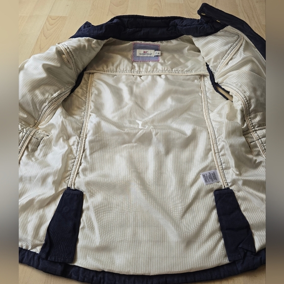 Vineyard Vines Navy Blue Suede Quilted Hunting Vest Size X-Small - Picture 8 of 12
